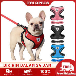 FOLOPETS Harness Dada Kucing & Anjing Bersikulasi Udara Tali Hewan Peliharaan Bereflektif Aksesoris Hewan
