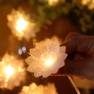 3M/6M LED Christmas tree Flower Light Decoration Artificial Flowers LED Strings for Home Decor New Year Party