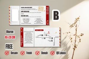 (50PCS) Undangan Pernikahan Boarding Pass