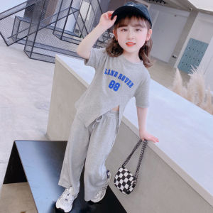 Korean Style Trendy New Cute Short Sleeve Top and Flared Pants Set