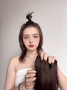 Kẹp Tóc Giả Dài Xoăn KX01 Tóc Giả Nữ Gợn Sóng Tự Nhiên – Dễ Kẹp Mềm Mượt Như Thật Dùng Đi Chơi Đi Tiệc