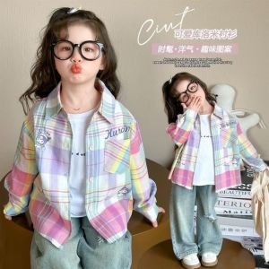 เสื้อเชิ้ตเด็กแขนยาว ลายสก็อต ลายคุโรมิ เสื้อเด็ก มีไซร์ 110-150 (พร้อมส่ง) .