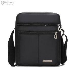 Mens Oxford and Canvas Small Shoulder Crossbody Bag Business Mobile Phone Bag