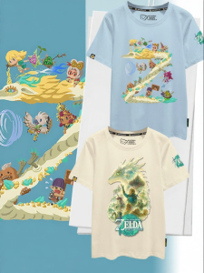 HanWei | Zelda Kingdom of Tears Link White Dragon Game Merchandise Short Sleeve T-Shirt Cotton