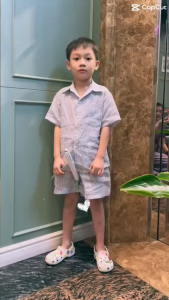 Bộ bé trai Linen tưng áo sơ mi tay ngắn mix short (15-40kg). JUNE LINEN S06