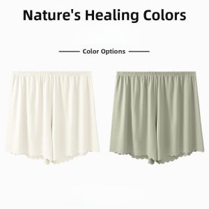 MiiOW | MiiOW Womens Seamless Safety Pants Summer Ice Silk Loose Sleep Shorts High Waist Antibacterial Flat Angle Briefs Outerwear