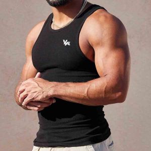 Youngla Ice Silk Quick Dry Fitness Vest Mens Gym Workout Tank Top Dumbbell Barbell Weight Lifting Training Top Polyester Spandex