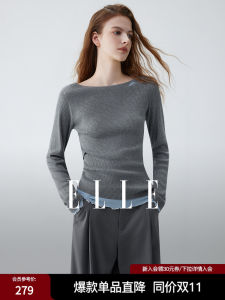 Elle Cashmere Acetate Wool High Intelligence Sensation One-Shoulder Knitted Sweater Womens Commute Design Winter New Arrival