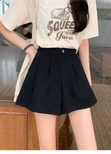 Summer New Style plus Size Womens Loose Wide Leg Casual Shorts White Elastic Waist Hot Pants S-5XL Sweet College Style