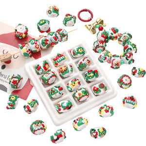 1PC 16Mm Acrylic Cây giáng sinh nhiều màu Sao bánh gừng nam Snowman Găng Tay Hạt Charm Hạt Cho làm đồ trang sức vòng tay tự làm Keychain phụ kiện thủ công