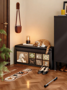 MEISD | Vintage Style Steel Shoe Changing Bench Storage
