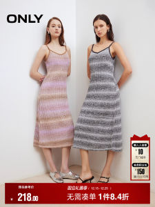 Only2025 Autumn New Gradient Color Block Stripe Knitted Design Womens Mini Dress Casual Style V-Neck Sleeveless Knitted Dress