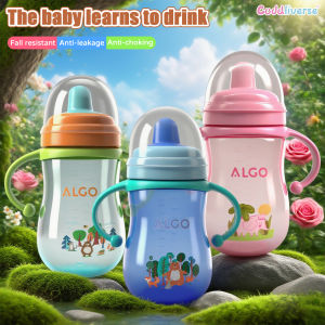 1PCS Childrens learning drinking cup 280ml infant portable strawcup anti-choking and leak-proof cup baby anti-fall water cup