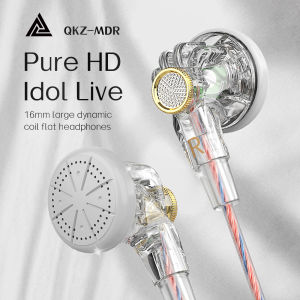 QKZ Original MDR Flat Head Earbuds Dynamic HIFI In Ear Earphone With Mic 3.5mm Wired DJ Monitor Earbud Sport Headset