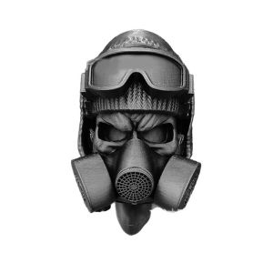 ฝาครอบล้อพ่วงแบบอัตโนมัติพร้อมหมวกเหล็กและหน้ากากป้องกันแก๊สพิษ ฝาครอบล้อพ่วงแบบพิมพ์ 3 มิติ ป้องกันท่อรับล้อพ่วงจากสนิม