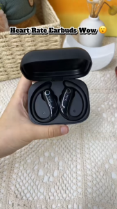 HTC NE61 AI Translator Wireless Bluetooth Earbuds Heart Rate Monitor Supports Real-Time Translation in 134 Languages IPX5 Waterproof with LCD Full Color Touch ScreenWorks with IOS & Android