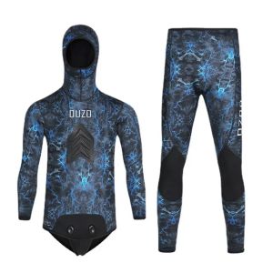 [Warrior2] Men Spearfishing Wetsuit Neoprene 3mm 1.5mm Camouflage Diving Suit 2pcs Set for HuntingScuba Dive