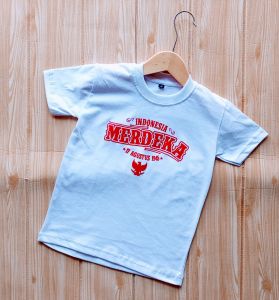 kaos anak distro kemerdekaan RI 17 agustus terbaru bahan cotton combad 30s usia 1-10 tahun