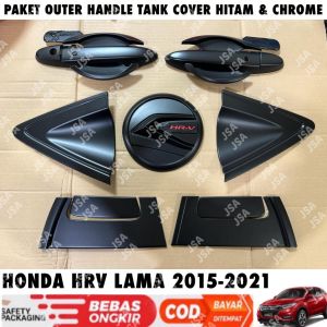 Paket Lengkap Outer Handle Tank Cover Hrv Lama 2015 2018 2021 Hitam Chrome .