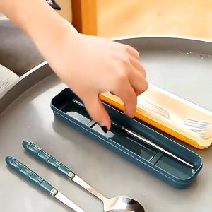 3Pcs/Set Ecentio Stainless Steel Set /Alat Makan Set Sendok Garpu Set