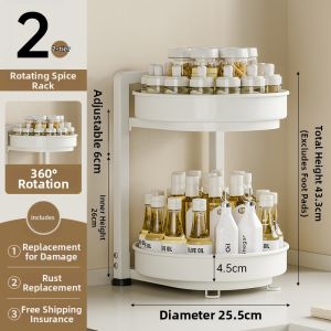 Corner Rotatable Spice Storage Shelf