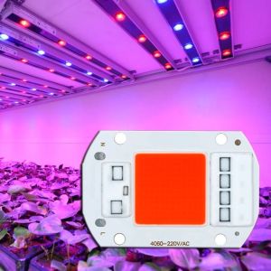 Lampu Tanaman Led COB 50W 220V tanpa driver Grow Light Lampu UV Cahaya Fotosintesis Tumbuhan Pengganti Cahaya Matahari Lamp Hydroponic and Aquarium Plant Sayuran Pohon Growth LED Hidroponik LED Indoor Plant Growth Hidroponik Spectrum Led Sorot GrowLight