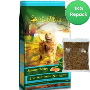 Vitalplus 1KG Repack Premium (Salmon Recipe/ Chicken Recipe) Cat Dry Food /Makanan Kucing猫粮干粮