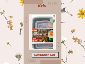 Kris Food Container Ser 4Pcs Wadah Penyimpanan Makanan Kotak Veggy Dengan Klip Warna Warni Wadah Makan Kontainer Lunch Box