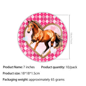 Miniso | Horse Theme Party Decoration Tableware Tablecloth Cup Plate Napkin Gift Bag Balloon Horse Cake Topper Kids Party Favors Supplies