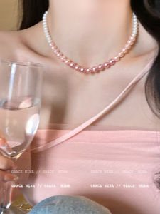 Initial Love Girlfriend Gradient Pink Pearl Necklace: A Luxurious Women's Accessory