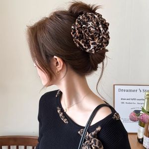 Women's Leopard Print Big Flower Hair Claws Clip: Vintage Spice Girls Hair Accessories