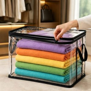 Extra Large Storage Bags Heavy Duty Storage Bins for Clothes Blankets Toys Moving Foldable Closet Organizer Storage Containers