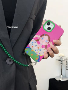 Girls Personalized Apple 15 Phone Case with Lanyard Dual Hanging Crossbody Handheld Anti-Fall Protection TPU Cover for iPhone 15 pro Max