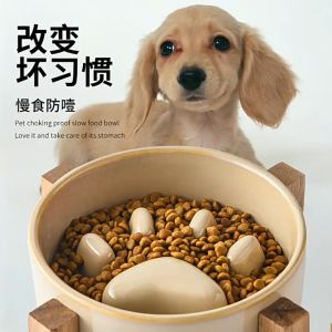 【READY-STOCK】Japanese Kiln Ceramic Pet Slow Bowl Cat Ceramic Plate Anti-Choking Pet Feeder 日本窑陶瓷碗 宠物慢食碗 Bekas Makanan Kucing