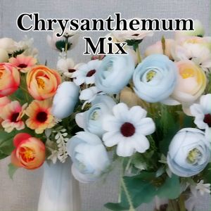 Bouquet Bunga Plastik Chrysanthemum Tangkai Dekorasi Ruangan Acara Hiasan Meja Ruang Tamu COD PBP149