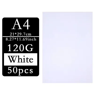 50pcs A4 120g Cardboard Handmade Card Paper White/Black/Brown Kraft Paper For DIY Watercolor Crafts Package Inkjet&Laser Printer
