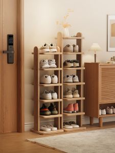 ZHUSHANXIA | Narrow Wooden Shoe Rack for Home Entryway Storage