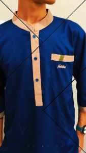 Baju Koko Habibie Kemko Santri Pria Dewasa Lengan Pendek Atasan Muslim Pria  Kemko Polos Modern Koko