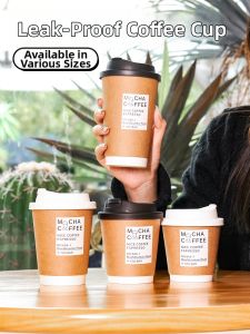 LAOHEITANGTAICHA | Customizable Logo Disposable Paper Coffee Cup With Lid
