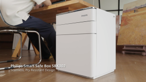 Philips Smart Safe Box SBX302 / Top Fingerprint Sensor Unlock / Infrared Light-Sensing Night Lamp / Wireless Charging / Abnormal Alert