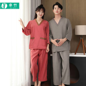 ชุดซาวน่าผู้หญิงชุดซาวน่าชุดคลุมอาบน้ำไซส์ใหญ่สำหรับผู้ชายชุดคลุมอาบน้ำสปาเท้าชุดคลุมอาบน้ำใส่ในบ้าน