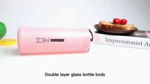 400ML Glass Drinking Water Bottle Insulated Thermos Tumbler Coffee Mug Travel Office 水瓶 Botol Air