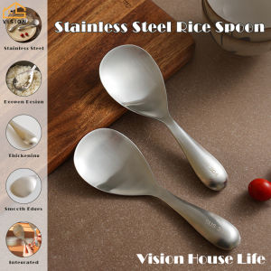 Vision 304 Stainless Steel Rice Spoon Rice Serving Spoon Rice Ladle Household Meal Spoon Dinnerware Kitchen Tools Large Rice Scoop Spoon - Versatile Durable and Easy To Clean