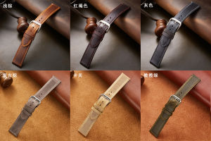 Gold Buckle Vintage Genuine Leather Strap 18mm 19mm 20mm 21mm 22mm Bracelet Soft Business Watch Band Retro Stitch Wristbelt