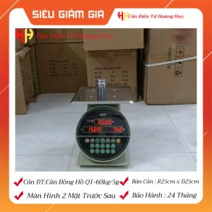 Cân đồng hồ điện tử 60kg/5g dùng cho bán hoa quảtrái cây thịt cá.vv...mặt cân được làm bằng inox dày sáng bóng  CÂN HOÀNG HUY