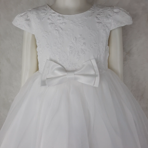 Big Joy Girls First Communion Formal Gown Vienna with Ribbon White For Ages 6 to 11 Years Old 564286