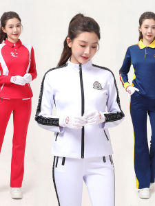 New Fitness Dancewear Long Sleeve Set Roman Cotton Silk South Korea Casual Dance Sportswear Two Piece Womens High Waist Pants