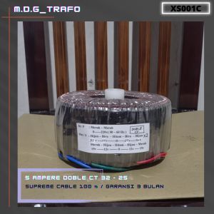 trafo toroid donat 5A Doble CT 32v - 25v murni