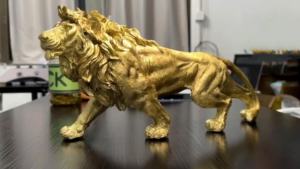 Golden Lion King Resin Statue Ornaments Home Decoration Office Desktop Animal Statue Room Decoration Sculptures and Figurines