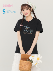 Gbiaior | Floral Print Fun Short Sleeve T-Shirt Womens Regular Fit